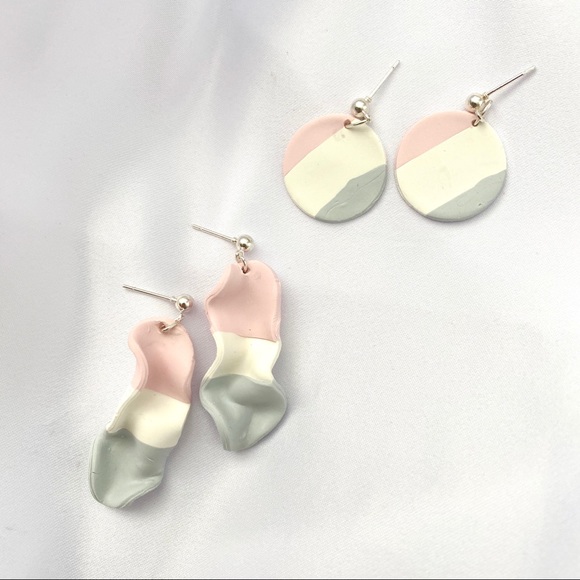 Handmade Petal Wave Earrings - Picture 2 of 5